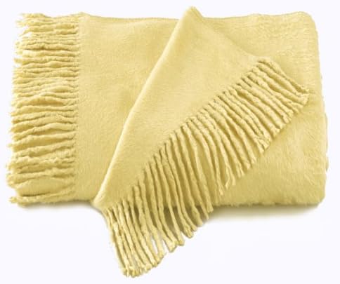 Empress Silk Plush Fringed Throw - Wheat