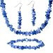 Blue Semi Precious Chip Stone Jewelry Set Pendant