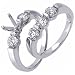 Ladies Diamond Engagement Ring Set, Semi-Mount Setting