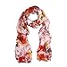 Elegant Watercolor Paint Floral Scarf, Red