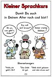 Poster Sheepworld - Krass - Sprachkurs in moderner Sprache Schaf Sch�fchen - Maxiposter - Gr��e 61 x 91,5 cm (wei� gerahmt)