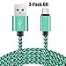 Micro USB Cable, EASTKING 3-Pack 6FT Premium Micro USB Cable High Speed USB 2.0 A Male to Micro B Sync and Charging Cables for Samsung, HTC, Motorola, Nokia, Android, and More (Green)
