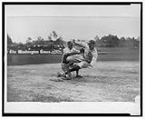 Historic Print (XL): [Washington third baseman kicked as he applies tag to sliding Detroit ball player]