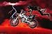 Motorcross (Red Lava & Lightning) Art Poster Print - 24 X 36
