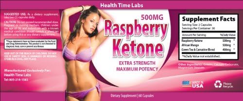 500MG PURE Raspberry Ketone Advanced Weight Loss Supplement 500MG African Magno, 400mg Green tea and L-Carnateine NO Caffeine 120 Capsules 2 Bottles