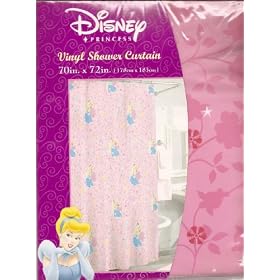 Disney Princess Vinyl Shower Curtain (70 in x 72 in): Cinderella, Snow White and Aurora together by Disney
