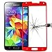 Doryum Anti Scratch 0.3mm Thin Tempered Glass Screen Protector for Samsung Galaxy S5 Color Red