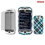 HTC G3/My Touch 3g Slide Combo Blue Plaid Protective Case Faceplate Cover + ....