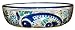 Le Souk Ceramique AF-05 Wide Salad/Pasta Bowl, Aqua Fish Design