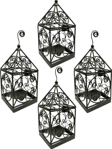 Set of 4 Birdcage Outdoor Lanterns