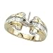 14K Yellow Gold 1/2 ct. Round and Baguette Cut Diamond Semi Mount Engagement Ring