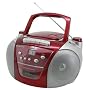 Soundmaster SCD 5402 Tragbarer Radio-Rekorder (CD-Player, Kassettenrekorder, UKW-/MW-Tuner) rot