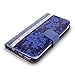 Galaxy S6 Edge Plus Case, Cellularvilla [Diamond Jewel] [Card Slots] Embossed Flower Design Premium Pu Leather Wallet Case Flip Cover for Samsung Galaxy S6 Edge Plus / S6 Edge+ (Navy Blue)