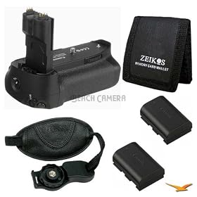 Canon Essential Battery Grip Bundle for the EOS 7D Digital SLR Camera - BG-E7 Battery Grip, 2 LP-E6 Batteries, ZE-WGS Professional Wrist Grip Strap for digital & SLR cameras, ZE-MC3A 3 Card Tri-fold Memory Card Wallet