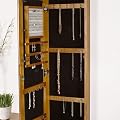 SEI Wall-Mount Jewelry Armoire with Mirror, Oak