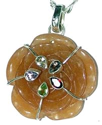 Pendant Chain Silver Multi Gemstone Jewelry 2 inches (pndt582)