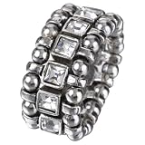 Lyse Ring, crystal/silver-plated