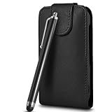 N4U ONLINE BLACK LEATHER FLIP CASE COVER FOR APPLE IPHONE 3G 3GS & HIGH SENSITIVE STYLUS PEN