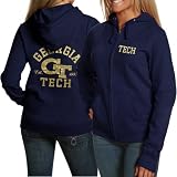 NCAA Georgia Tech Yellow Jackets Ladies Navy Blue Victoria Full Zip Hoodie Sweatshirt (Small)