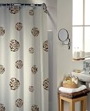 Mandalay Natural Water Repellent Polyester Shower Curtain Including 12 Curtain Rings
