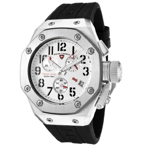 Swiss Legend Men's 10541-02 Trimix Diver Collection Chronograph Black Rubber Watch