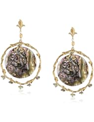 Azaara Abalone Coin Drop Earrings