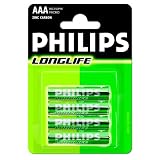 Philips R03-P4 Long Life Blister de 4 piles AAApar Philips
