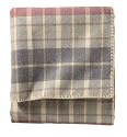 Pendleton Eco-Wise Wool Washable Twin Plaid Blanket, Blush/Grey