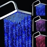 Buy 8 Inch Single Function Temperature Sensitive Rainfall LED Shower Head, Chrome by LITB