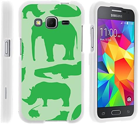 Core Prime, Stylish Personalized Protective Snap On Hard Case Phone Protector for Samsung Galaxy Core Prime G360 by MINITURTLE - Green Animal Silhouettes