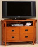 Craftsman Corner Tv Stand Four-drawer Dark Oak