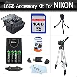 Buy 16GB Accessory Kit For Nikon Coolpix L100 L110 L120 L310 L810 Digital Camera... by Butterfly
