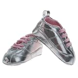 Baby Girls Silver TRUMPETTE Soft Sole Infant Sneaker Shoes 6-24M