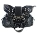 BLACK PURSE WITH FLAP CLOSURE