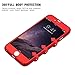 For iPhone 6 Case, FLOVEME [All-Round] Dual Layer 360 Degree Full Cover Protection Case with Tempered Glass Screen Protector for Apple iPhone 6S, Red