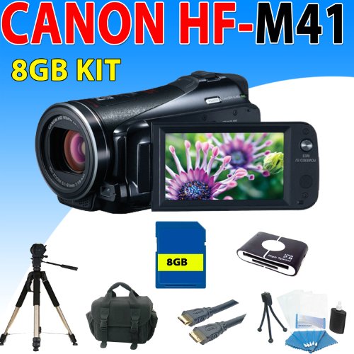 Canon Vixia Hf M41 Hf-m41 Hfm41 Flash Memory Camcorder + 8gb Sdhc Memory + Camcorder Case + Aluminum Tripod + Hdmi Cable & More