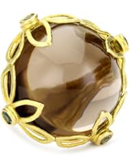 Julieli "Metaform" 18k Gold Smoky Quartz and Tourmaline Royal Ring