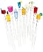 Prodyne C-10-H Happy Hour Cocktail Forks, Clear Shafts, Set of 10