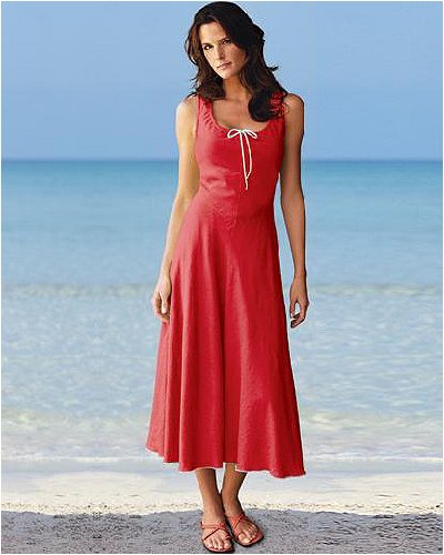 Sleeveless linen dress