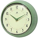 UPC 731742019400 product image for Infinity Instruments Retro 9-1/2-Inch Round Metal Wall Clock, Green | upcitemdb.com