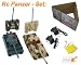 RC Panzer Set mit integriertem Infrarot Kampfsystem! RC Königstiger und Abrams Panzer, Funktfernsteuerung und Papp-Gelände!
