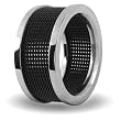 CLOSEOUT! Two Tone Black Plated Stainless Steel Ring With Black Mesh Center and Polished Ridges (Sizes 9 - 13)