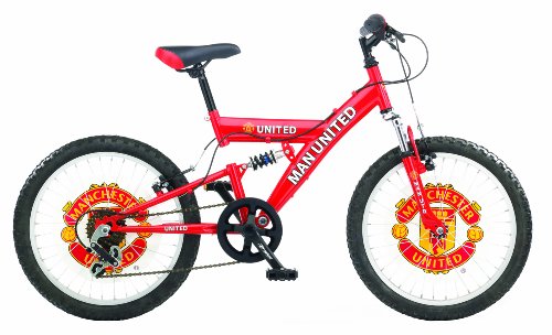 Manchester United Boys Dual Suspension Bike - Red, 20-Inch