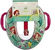 Disney Little Mermaid Ariel Potty Seat - Padded, Soft, and Durable - For Regular and Elongated Toilets - Removable Cushion for Easy Cleaning - Firm Grip Handles - Blue and Pink