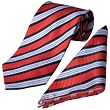 Boston Traveler Platinum Mens Striped Tie Hanky Set