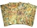 ArtisanStreet's Gold with Teal Blue Whorls Design Two-Ply Batik Napkins Set of 4. Reversible Construction with Topstitching. Machine Washable, No Iron. Hand Crafted, Limited Edition.