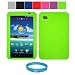 Premium Protective Soft Silicone Skin Cover for Samsung Galaxy Tab 7 inch Tablet WiFi 3G Samsung PC1000 + SumacLife TM Wisdom Courage Wristband, Green