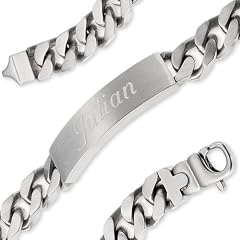 Schmuck-Pur Massives Edelstahl Herren-Armband 12mm inkl. Gravur