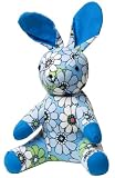 Color Zoo Riley the Rabbit Plush Toy, Blue Flower Shower