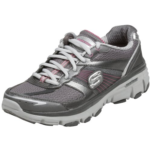 Skechers Women's Bravos Lace-Up Sneaker,Grey,9 M US